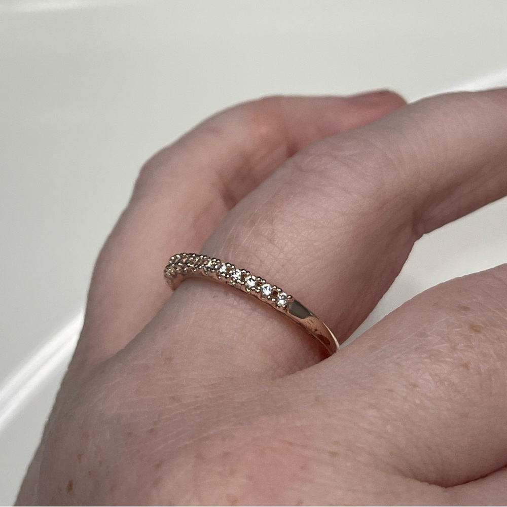 18K Rose Gold Plated Diamond Band